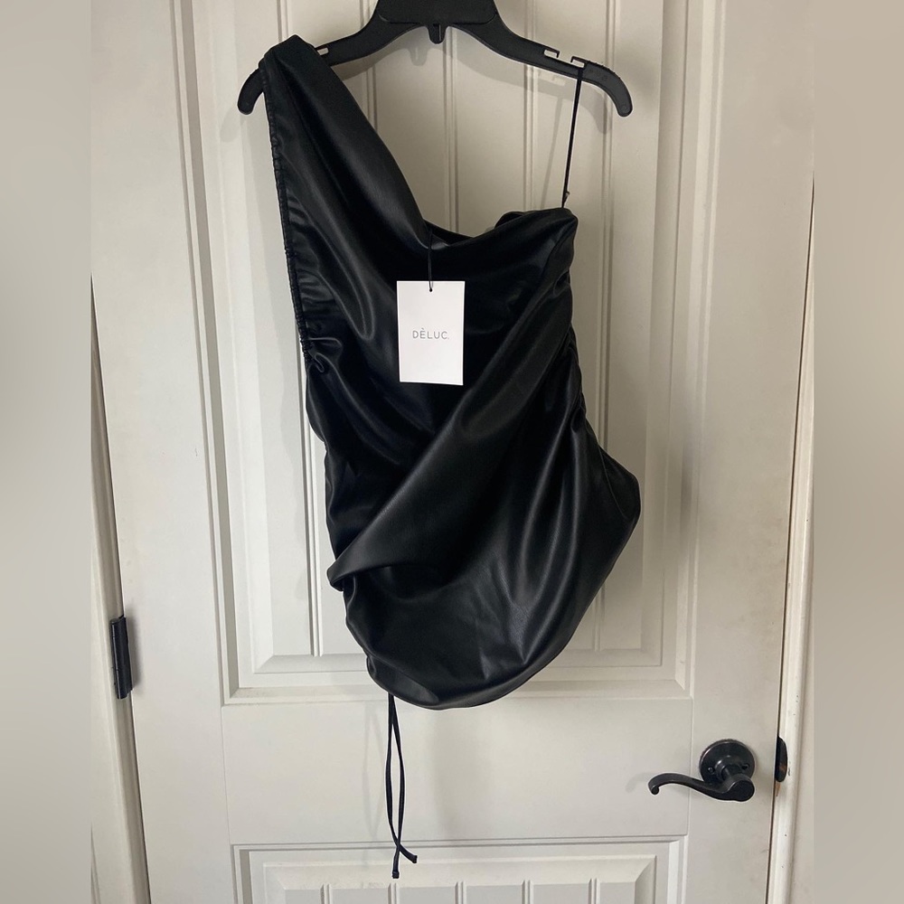 NWT faux leather top